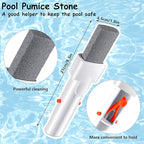 Geiserailie 3 Pieces Pool Pumice Stone with Handle Erase Rust Stain Spot Remover Pool Tile Calcium Cleaning Tools Pumice Sticks Stone for Concrete Plaster Pool Spa Toilet Bowl Ring Calcium Tub