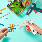 60W Professional Hot Glue Gun Kit - Full Size, Fast Heating, Heavy Duty Silicone Glue Gun with Sticks for Crafts, DIY, Home Repairs White
