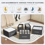 6-Shelves Hanging Closet Organizer with 5 Different Drawers, Foldable Organizers and Storage for Wardrobe, Closet& RV, Clothes and Accessories Storage, Non-Woven Fabric, Dark Gray