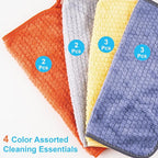 Microfiber Cleaning Cloth,10 Pack Cleaning Towels for Dish Drying Washing, 12"X12" Soft Absorbent, Streak-Free, Lint-Free, Reusable Microfiber Cloth Rags for Car, House, Kitchen(Assorted Color)