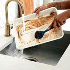 Full Circle Clean Ocean, Heavy Duty Dish Brush, Tough Bristles and Built-in Scraper, Perfect for Cast Iron, Sustainably Made 100% From Recycled Ghost Fishing Nets