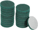 HARFINGTON 20pcs Scrubber Scouring Pads 180 Grits 4 Inch Drill Power Brush Hoop and Loop Surface Conditioning Disc Drill Scuffing Disc Scrub Pads for Home Kitchen Cleaning, Green