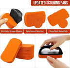 6-Piece Griddle Cleaning Kit for Blackstone, Flat Top Grill Cleaning Kit Non-Scratch Scouring Pads for Kitchen - 5 Scrubber Pads and 1 Handle