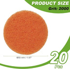 Power Scrub Pads, Scrubbing Pads 2000 Grits Scouring Discs - Fitting for (Home Kitchen Cleaning - Drill Attachment - Scrubber Replacement) 20 Pcs & 2 Inch & Orange