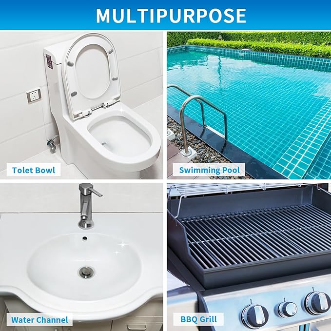 4TH Pumice Stone Toilet Bowl Cleaning,Pumice Stick with Long Handle, Ideal for Removing Hard Water Rings and Stains, Eco-Friendly and Scratch-Resistant-6Pack