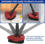 Scrub Brush with Mop Base for 2-Tank Spin Mop Systems, Triangle Floor Scrubber Head Replacement with Stiff Nylon Bristles for Tile & Hard Floor Deep Cleaning – 1 Pack