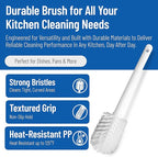 SPARTA Large Water Bottle Brush Ideal for Wide-Mouth Jars, Bottles and Tumblers, Dishwashing Tool with Handle for Home and Commercial Kitchens, Plastic, 12 Inches, White, (Pack of 6)