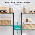 IZEUK 4-Tier Black Steel Storage Shelves, Heavy Duty Utility Wire Rack Organizer for Kitchen, Office, Home, 1000 lbs, 13.7" D x 23.6" W x 53.4" H