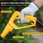 Electric Tiller/Cultivator 4 Steel Tines, 8'' Tilling Depth Garden Roto Tillers for Gardening, 13.5 Amp 12 Inch Corded Rototiller with Adjustable Wheels, Yellow