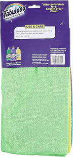 Fabuloso Microfiber Cleaning Cloths for Home & Car, Lint-Free Scratch-Free Rags for Glass, Kitchen & Wood, Reusable Machine Washable, Absorbent for Dusting & Wiping, Rainbow, 13 x 13 in, 8 Ct - 2 Pk