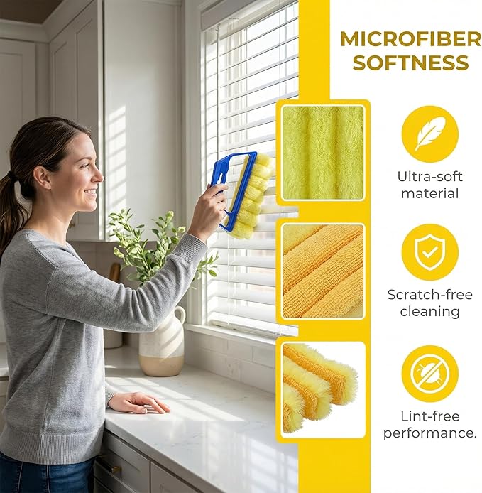 Blind Cleaner Duster Tool, Blinds Cleaner Tool, Extra Washable Blind Duster Sleeve - Microfiber Louver Cleaning Tool for Vents, Air Vent Cleaner and Dusting(8-Pack)