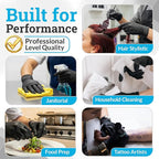 Hand-E Touch Black Nitrile Disposable Gloves Small, 50 Count - BBQ, Tattoo, Hair Dye, Cooking, Mechanic Gloves - Powder and Latex Free