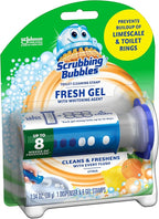 Scrubbing Bubbles Fresh Gel Toilet Bowl Cleaning Stamps, Helps Keep Toilet Clean and Helps Prevent Limescale & Rings, Citrus Scent, 1 Dispenser with 6 Fresh Gel Stamps (Pack of 2)