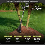 Sun Joe 24V-TLR-LTE 24-Volt Amp Cordless Garden Tiller + Cultivator, Kit (w/2.0-Ah Battery + Quick Charger)