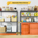 DurayLoly Storage Shelves Adjustable Wire Shelving Metal Wire Rack Shelving Unit Storage Shelf for Kitchen Laundry Room Pantry Closet Bathroom 24" W x 30" H x 14" D Black,2pc