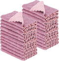 22 Pack Kitchen Dish Cloths, Reusable Dish Towels, Nonstick Oil Washable Fast Drying, Super Absorbent Coral Velvet Cleaning Cloths for Cleaning Tableware, Kitchen, Bathroom(Pink-purple-10" x 6")