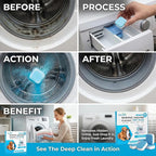Washing Machine Cleaner Tablets 24 Pack – Deep Cleaning Washer Descaler for Front Load & Top Load Machines, Septic Safe Washing Machine Cleaning Tablets, 12 Month Supply