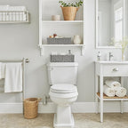 GRANNY SAYS Toilet Tray Tank Topper, Wicker Baskets for Storage, Set of 2 Waterproof Bathroom Basket for Organizing, Gray Bathroom Organization Baskets, 14¼" x 6" x 4¼"