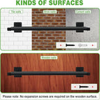 Closet Shelves Wall Mounted, 28 Inches Heavy Duty Closet Rod with Shelf Metal Utility Shelf for Wall, Closet, Laundry Room