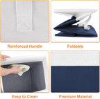 TasticTotes laundry basket 3-Pack, laundry hamper, Hamper with handles, collapsible laundry baskets, Waterproof dirty clothes hamper, Towel Storage for Home or Dorm, 75L-Blue