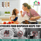 Food Dispenser Wall Mounted Grain Dispenser, Cereal Dispenser with Cup, Dry Food Dispenser Wall Mounted Triple Cereal Dispenser, Candy Dispenser Grain Dispenser for Kitchen Store Nut Coffee Beans 4.5L