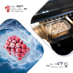 10-Pack Glass Food Storage Containers with Tempered Lids – Borosilicate, Airtight, Oven-Safe (-4°F~950°F), BPA-Free, 4.4 & 1.6 Cup, Leak-Proof, Dishwasher Safe (Gray)