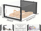 HOMIDEC Shoe Storage, 12 Pack Shoe Organizer for Closet, Shoe Boxes Clear Plastic Stackable Shoe Containers with Lids for Size 10