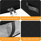 StorageRight Under Bed Storage Bags 10 Pack, 40L Large Clothes & Comforter Storage Containers with Clear Window, Breathable Fabric Organizer for Blankets, Bedding, Seasonal Clothing, Black