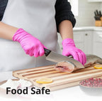 Powder-Free Nitrile Gloves, 3-mil, Disposable Nitrile Gloves, Latex-Free, Powder-Free - Pink/Fuchsia