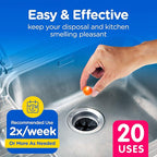 COMPAC HOME Plink Garbage Disposal Cleaner and Deodorizer, Air Fresheners for Garbage Disposal, Orange Scent, Home Cleaning Products for Kitchen Sink and Clogged Drains, 20 Count (Pack of 1)