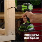 Greenworks 24V Cordless Brushless 400 in-lbs Drill/Driver, Lightweight, LED Work Light,18+1 Clutch, Battery and Charger Sold Separately