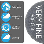 5" Abrasive Pad Hook & Loop Round Non-Woven Final Surface Prep Disc, Wood, Metal, Smooth Surface Before Final Finish, Oxidation Removal, Restore Shine, Very Fine Scuff Pads - 800 Grit - 10 Pack (Gray)