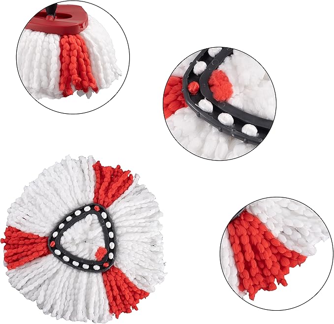 Matthew Cleaning 12Pack Red Microfiber Spin Mop Replacement Head Compatible with EasyWring Spin Mop Replace Head-EasyWring High Absorbency,Machine Washable,Microfiber Spin Mop Refills