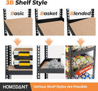 HOMEDANT 28" W 5 Tier Heavy Duty Garage Shelving Adjustable Metal Rack Storage Shelves Standing Shelf Unit Organizers Pantry Closet Black 2Pack