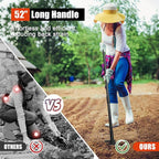 Hoe Garden Tool, Weeding Hoe Cultivator Long Handle 52", Heavy Duty Steel Scuffle Hoe for Lawn Yard Garden, Adjustable Rocket Shaped Weed Remover with Sharp Blade