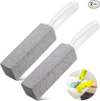 2 Pack Pumice Stone Toilet Bowl Cleaner with Handle, Hard Water Ring Remover & Stain Scrubber for Bathroom, Pool, Sink and Tub, Ergonomic Heavy Duty Cleaning Tool