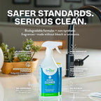 Simpleaf Clean Kitchen Degreaser Cleaner | Refill System Cleaners| Bleach‑Free| Ammonia‑Free|Grease, Oils & Food Soil Remover | Citrus Zest 24oz x 4