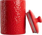 10 Strawberry Street Kitchen Canister Set, Fleur Red, 3 count (Pack of 1)
