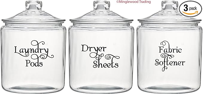 Red - Laundry Room Vinyl Decal Set - Laundry Pods - Fabric Softener - Dryer Sheets - V2