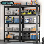71" H Heavy-Duty Metal Storage Shelving, 5-Tier Garage Shelves Unit, 36" W 3000 LBS Ajustable Industrial Shelf for Garage, Warehouse, Home, Kitchen, Pantry, Office, Pure Black