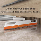 Multifunction Magic Broom, Silicone Floor Squeegee, Air Broom, Rubber Squeegee with 56" Long Handle, Floor Scraping Sweeper Wiper for Bathroom Shower Kitchen Pet Hair Fur Marble Tile Glass (Orange)