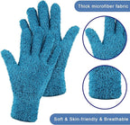 Patelai 3 Pairs Microfiber Plant Dusting Gloves Leaf Cleaning Gloves for Indoor Plants, Blinds, Furniture, House (Purple,Rose Red,Black,Small)