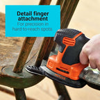 BLACK+DECKER Detail Sander,1.2 Amp,16,000 OPM,Compact Design,3-Position Grip for Comfort,Includes Dust Collector,Corded (BDEMS600),(Pack of 2)
