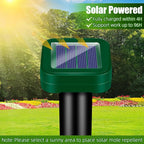 Solar Powered Mole Repellent Ultrasonic Outdoor, 8 Packs Snake Skunk Gopher Vole Rodent Deterrent, Waterproof Repeller for Yard Lawn Garden to Get Rid of Groundhog Chipmunk Raccoon