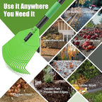 Plastic Leaf Rake - Upgraded Anti-Break Nylon Head,65" Adjustable Outdoor Yard Rakes for Leaves,Grass,Pine Needle,Mulch,Gentle On Lawn Garden - Lightweight for Women,Seniors & Kids,Childs