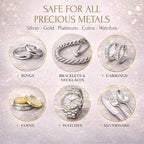 ENERGY STONE Silver and Gold Restoration Polishing Cloth, Anti-Tarnish Cleaner with Lasting Shine, for Fine Valuables Precious Metals, Jewelry, Silverware, Musical Instruments, Coins