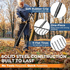 56" Rake with Oversize L-Head - Lightweight Tool for Effortless Collecting Cleaning - Sturdy Design for Dethatching, Landscaping, Lawn, Yard, Bushes, Pine Needles, Hay, Leaves, Mulch, Grass