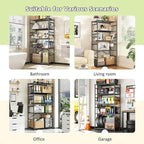 DurayLoly Storage Shelves 5 Tier Capacity,Metaling Shelving with Hooks,Heavy Duty Garage Shelves Unit with Leveling Feet,Wire Shelving for Pantry,Kitchen and Closet,23.6" W x 13.8" D x 72.4" H,500lbs