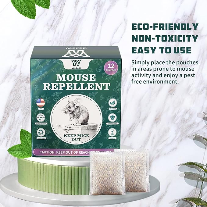 Mouse Repellent for Home and Garden Protection to Mouse, Squirrels, Roaches, Ants, Spiders, Moths and Other Pests