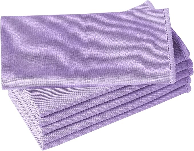 Puomue 6 Pack Microfiber Glass Cleaning Cloth, 16 Inch X 16 Inch, Lint Free Quickly Clean Window, Glasses, Windshields, Mirrors, and Stainless Steel, Purple